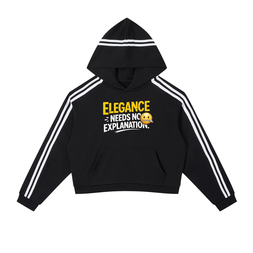 Contrast Side Stripe Cropped Hoodie