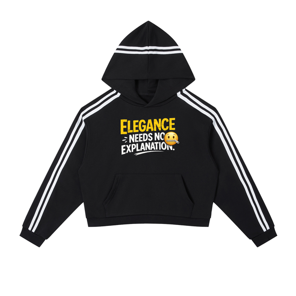 Contrast Side Stripe Cropped Hoodie