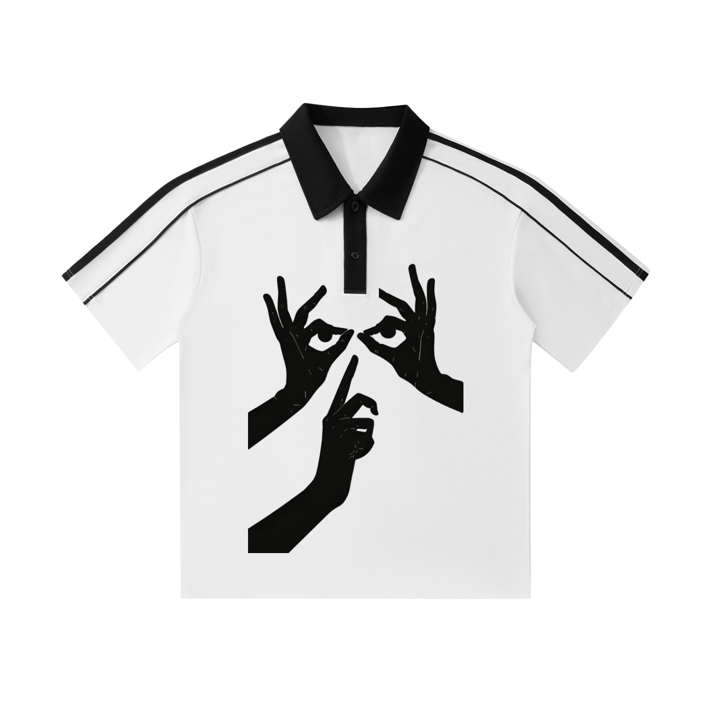 Contrast Collar Short-Sleeve Polo Shirt