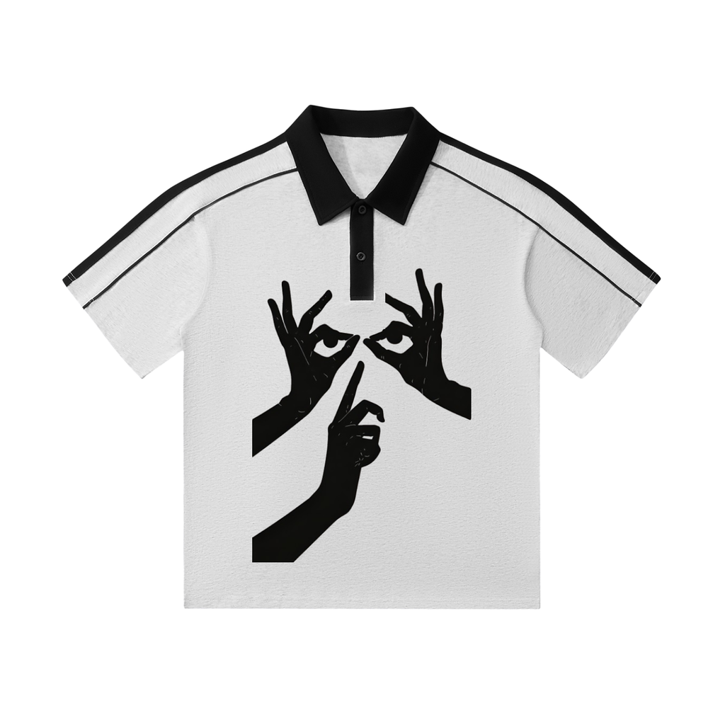 Contrast Collar Short-Sleeve Polo Shirt