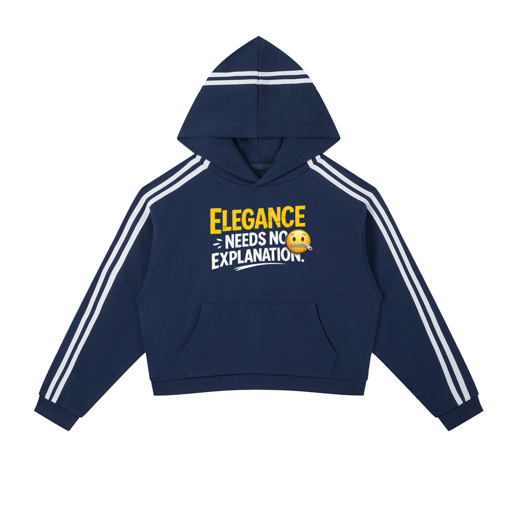 Contrast Side Stripe Cropped Hoodie